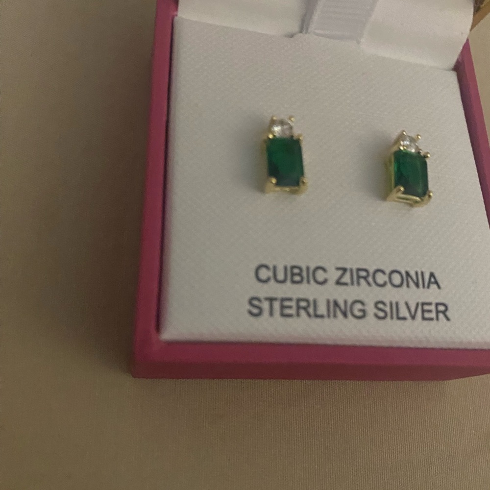 NEW Rachel Zoe green earrings - Picture 3 of 4
